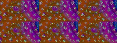 Kahverengi renkli çiçekler. Raster düz çiçek çizim deseni. Tasarım hediye paketi, tebrik kartları, posterler ve afiş tasarımı.