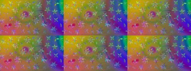 Modern gelişim yeşil raster arka plan duvar kâğıdı illüstrasyonu klasik çizgili, desenli desenli çiçekler, çiçekli süsler. Çiçekli el çizimi çizimi deseni.