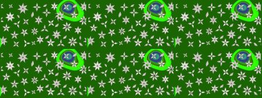 Moda baskıları için zarif bir şablon. Parlak renkli çiçekli ve yeşil yapraklı harika bir çiçek deseni. Modern çiçek arkaplanı. Halk stili.