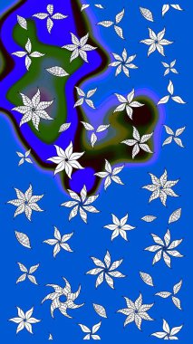 Sketch Floral Pattern in Raster illustration. Fancy fabric pattern. Colour Spring Theme sketch pattern Background. Flat Flower Elements Design.