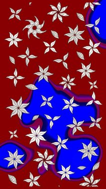 Parlak renkli çiçekli ve kırmızı yapraklı harika bir çiçek deseni. Moda baskıları için zarif bir şablon. Modern çiçek arkaplanı. Halk stili.