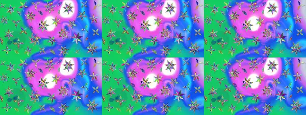 El yapımı çiçek ve bitki koleksiyonu. Raster illüstrasyonu. Robot resim tarzı mavi renkler. Şirin karalamalı çiçek desenli çizim. Raster illüstrasyonu.