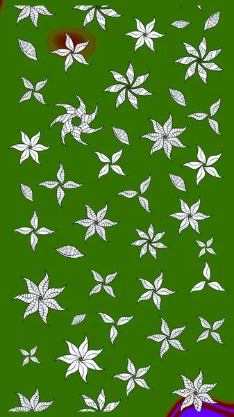 Eskiz arkaplan modeli. Yeşil yapraklı yabani çiçekler. Suluboya, elle çizilmiş. Raster illüstrasyonu.