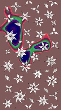 Çiçekli bahar çiçekleri. Küçük çiçekte güzel bir desen. Küçük renkli çiçekler. Moda baskıları için zarif bir şablon. Motley illüstrasyonu.