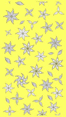 Çiçek deseni. Flower eskiz arka planı. Şatafatlı bahar bahçesi dokusu. Raster illüstrasyonu.