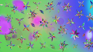 Moda baskıları için zarif bir şablon. Modern çiçek arkaplanı. Halk tarzı. Parlak renkli çiçekleri ve yeşil yaprakları olan harika bir çiçek deseni..