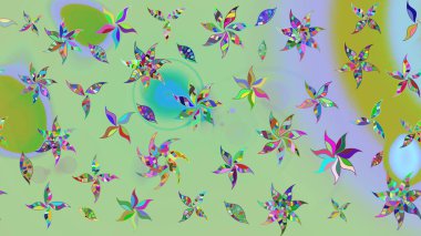 Tarafsız kıvırcık çiçekler tarafsız renklerde şekillenir. Klasik çiçek tasarımı elementleri. Raster illüstrasyonu.