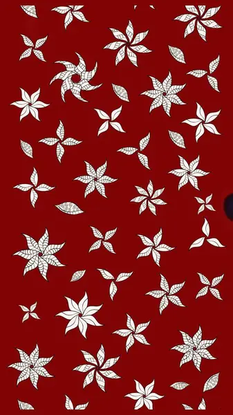 Çiçek desenli çizim. Raster illüstrasyonu. Asya tekstil tarzında. Kırmızı renkte çiçekler. Raster illüstrasyonu.