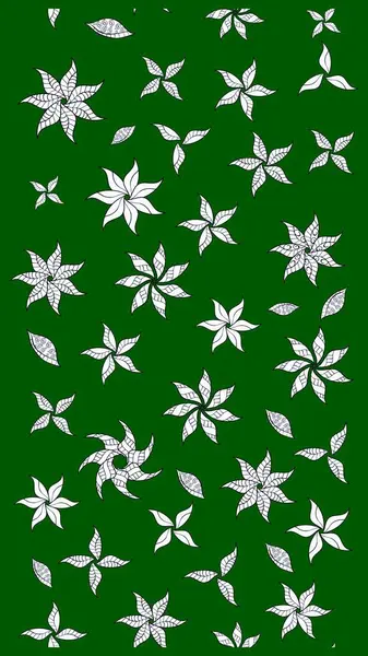 Çiçekli karalama şeklinde Raster çiçek deseni. Nazikçe, güzel çiçek arkaplanı. Yeşil renkte çiçekler.
