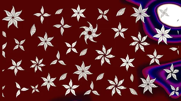 Raster illüstrasyonu. Güzel kumaş deseni. Raster illüstrasyonundaki çiçek desenli çizim. Kırmızı renklerde.