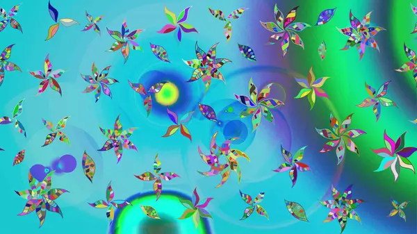 Tatil havası. Nazik romantik baskı. Raster güzel bir çiçek deseni çizmiş. Mavi renkli çiçekler. Bahar mevsimi.