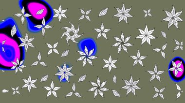 Suluboya çizim kalıbı. Çiçek izi. Suluboya tarzında yeşil renkte çiçekler.