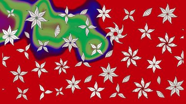 Raster deseni. Çiçekli çiçek deseni, suluboya. Süslü kumaş deseni.