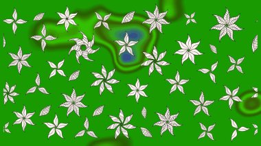 Yeşil renkli çiçekler. Düz Çiçek Elementleri Tasarımı. Güzel çiçek deseni. Renkli Bahar Teması çizim şablonu.