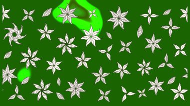 Tekstil tasarımı için yeşil renkli geleneksel halk çiçekleri buketi. Üzerinde gelincikler ve vadi zambakları olan renkli çiçek desenli nakış..