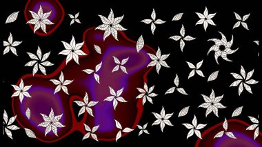 Siyah renklerde. Raster illüstrasyonu. Çiçek duvar kağıdı. Hint süsü. Renkli süs kenarı. Çizim deseni.