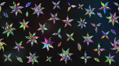 Çizim çiçek deseni duvar kâğıdı olarak kullanılabilir. Gri renkli çiçekler. Raster illüstrasyonu.