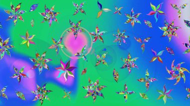 Gömlek baskısı için çiçek boyası. Çiçek desenli eskiz. Mavi renkte çiçekler.