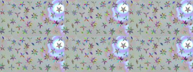 Raster illüstrasyonu. Güzel kumaş deseni. Gri renklerde. Raster illüstrasyonunda çiçek deseni çizimi.