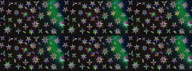 Renkli Bahar Teması eskiz kalıbı. Güzel kumaş deseni. Raster illüstrasyonundaki çiçek desenli çizim. Düz Çiçek Elementleri Tasarımı.