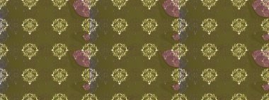 Raster altın desen. Kusursuz kıvırcık saçlar. Doğulu stil altın deseni altın elementli yeşil, kahverengi ve bej renklerde arabesliyor..