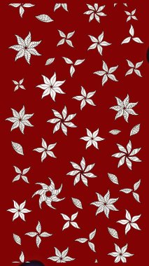 Çizgi çizimi kalıbı. Raster Moda kumaş deseni. Şirin çiçekler..