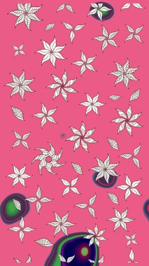 Tekrar eden çiçek arkaplanı, zarif pembe çiçek duvar kağıdı. Çiçek desenli pembe renkler, el yapımı papatyalar, papatyalar..