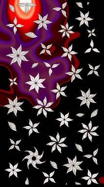 Düz Çiçek Elementleri Tasarımı. Raster güzel kumaş deseni çiziyor. Renkli Bahar Teması eskiz kalıbı. Çiçek deseni.