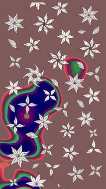 Raster deseni. Raster illüstrasyonu. Küçük çiçekteki sevimli çiçek deseni. Nazikçe, yaz çiçekleri kahverengi renklerde.