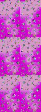 Çiçekli karalama şeklinde Raster çiçek deseni. Yumuşak, bahar çiçekli arka plan. Tarafsız renklerde çiçekler.