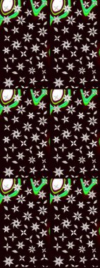 Çiçek arkaplan. Renkli çizim kalıbı. Siyah renkli şirin tekstil. Raster illüstrasyonu. Çiçek duvar kağıdı.