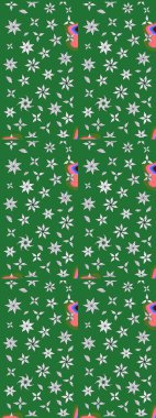 Raster illüstrasyonu. Kumaş, tekstil, duvar kağıdı baskısı için. Tomurcukları çiçek olan sevimli bir çiçek deseni. Eski usul. Raster. Taslak arkaplan.