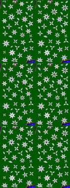 El çizimi çiçekli soyut çizim kalıbı. Yeşil renkli çiçekler. Raster illüstrasyonu.