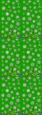 Raster illüstrasyonundaki çiçek desenli çizim. Suluboya tarzında yeşil renkte çiçekler.