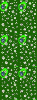 Taslak dekoratif arka plan, çiçek mandala. Yeşil renklerde. Çiçek. Raster illüstrasyonu.