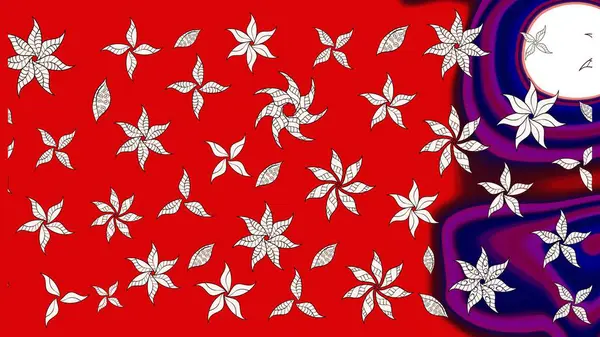 Sevimli çiçek raster deseni. Modaya uygun kumaş deseni. Düz Çiçek Elementleri Tasarımı. Renkli Yaz Teması çizim şablonu.