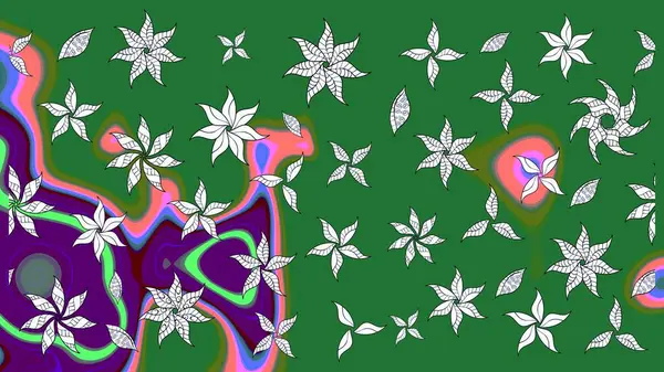 Zarif, parlak ve yeşil çiçek desenli bir taslak. Sabıka baskıları, bebek kıyafetleri, duvar kâğıtları, paket kutuları vb..