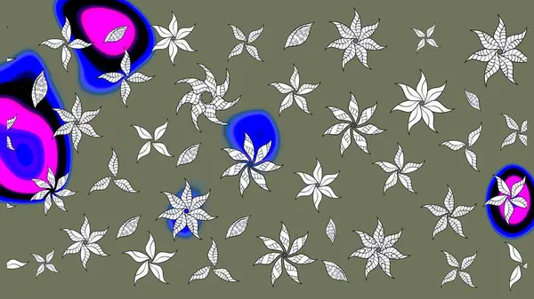 Suluboya çizim kalıbı. Çiçek izi. Suluboya tarzında yeşil renkte çiçekler.