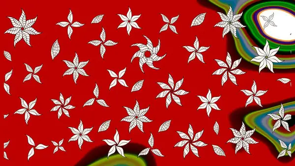 Eski usul. Kumaş, tekstil, duvar kağıdı baskısı için. Tomurcukları papatya çiçekleri olan sevimli bir çiçek deseni. Eskiz geçmişi. Miles Fleur, süslü püslü bir süs. Raster illüstrasyonu.