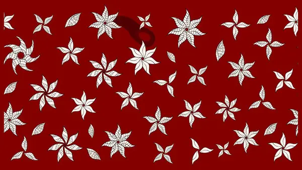 El çizimi. Çiçekli, yapraklı, çiçek desenli eskiz. Raster illüstrasyonu.