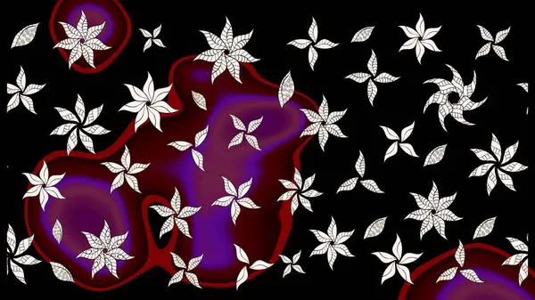 Siyah renklerde. Raster illüstrasyonu. Çiçek duvar kağıdı. Hint süsü. Renkli süs kenarı. Çizim deseni.