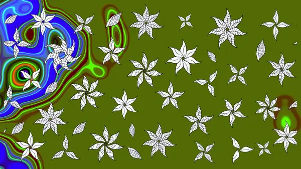 Manzaralı çiçek deseni. Çiçek kompozisyonu, el boyası, hassas şablon. Üst manzara, yumuşak yeşil renk tarzı. Sevgililer günü ve tebrik kartı konsepti için şık bir davet.