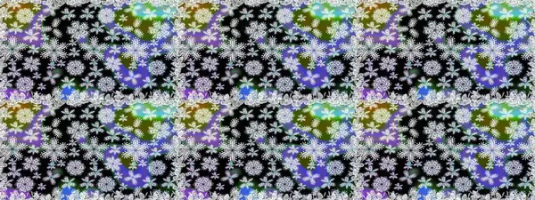 Siyah ve nötr renklerde çiçekler. Düz Çiçek Elementleri Tasarımı. Kusursuz çiçek deseni. Asya tekstil tarzında. Renkli Bahar Temalı Kusursuz Arkaplan. Raster illüstrasyonu.