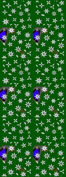 Çiçek deseni. Raster illüstrasyonu. Chichi 'nin kumaş kalıbını çiz. Renkli Bahar Teması eskiz kalıbı. Düz Çiçek Elementleri Tasarımı.