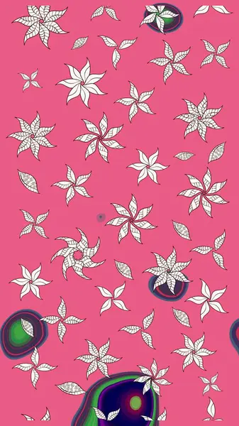 Tekrar eden çiçek arkaplanı, zarif pembe çiçek duvar kağıdı. Çiçek desenli pembe renkler, el yapımı papatyalar, papatyalar..