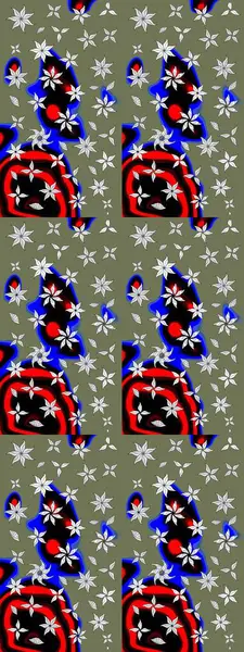 Şirin karalamalı çiçek desenli çizim. Eskiz stili yeşil renkler. El yapımı çiçek ve bitki koleksiyonu. Raster illüstrasyonu. Raster illüstrasyonu.