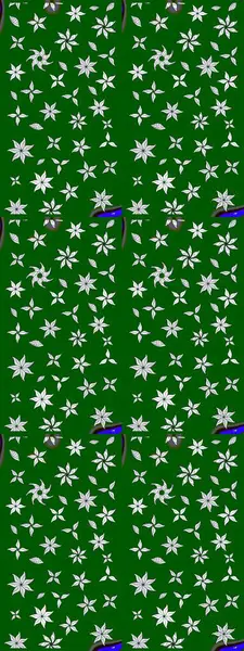 El çizimi çiçekli soyut çizim kalıbı. Yeşil renkli çiçekler. Raster illüstrasyonu.