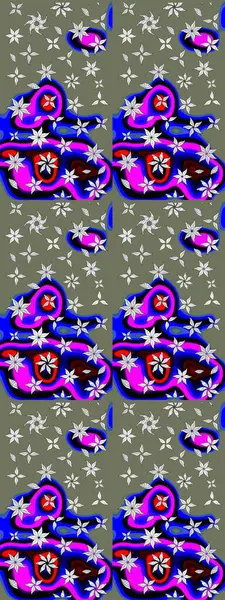 Yeşil renkli çiçekler. Hediye ambalaj kağıdı, tebrik kartları, posterler ve pankart tasarımı. Raster düz çiçek çizim deseni.