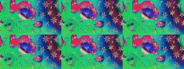 Sevimli çiçek raster deseni. Yeşil renkli çiçekler. Sketch Colour Spring Theme eskiz kalıbı. Düz Çiçek Elementleri Tasarımı.