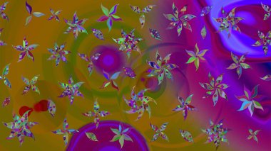 Çiçeksel elementlerle süslenmiş zarif raster dokusu. Küçük çiçekte hoş bir çiçek deseni var. Parlak çiçekli kahverengi renkler üzerine soyut çizim deseni.